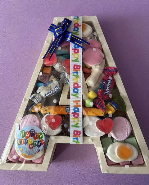 Sweet Filled Wooden Letters