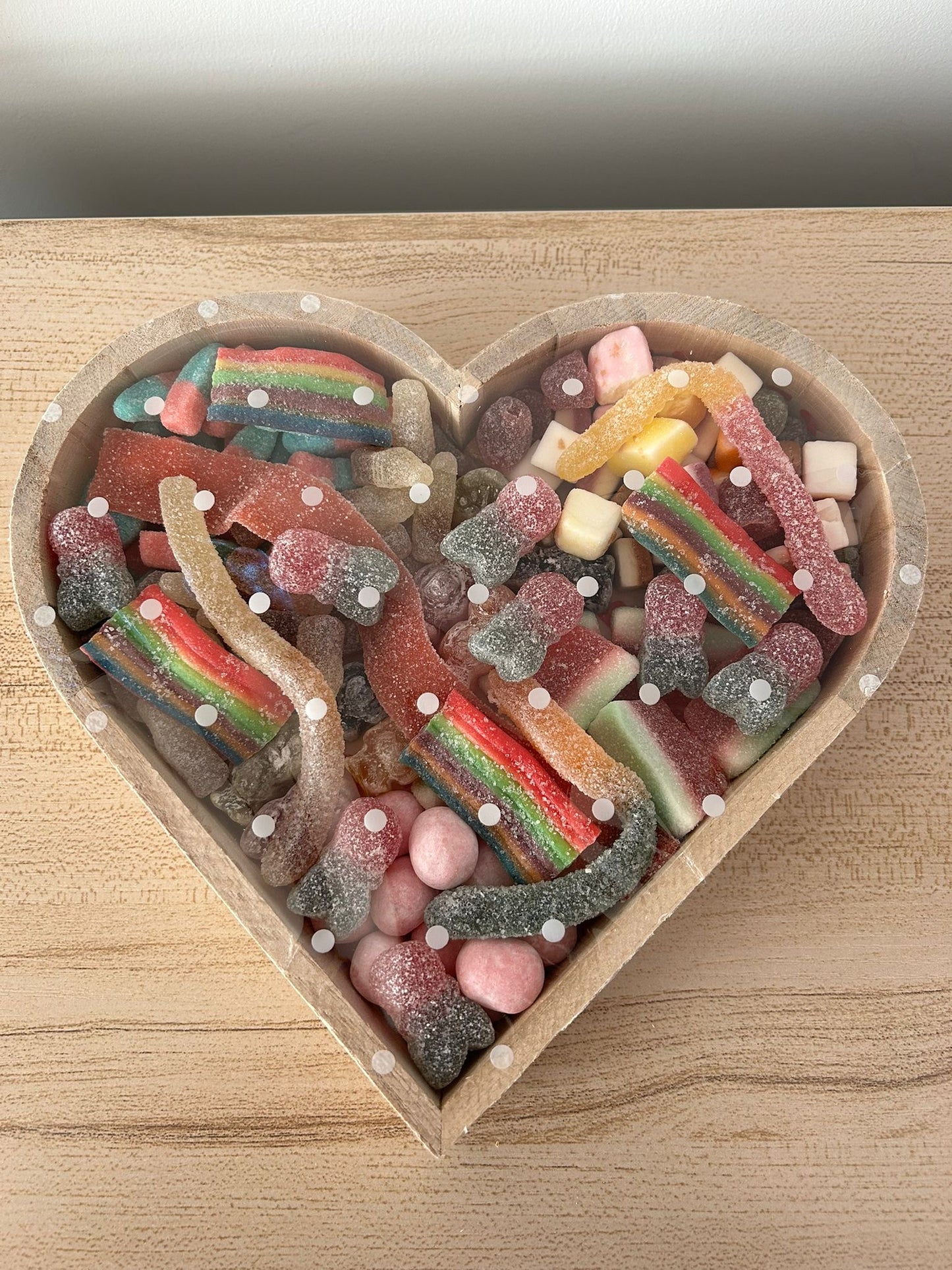 Wooden Fillable Heart with Sweets