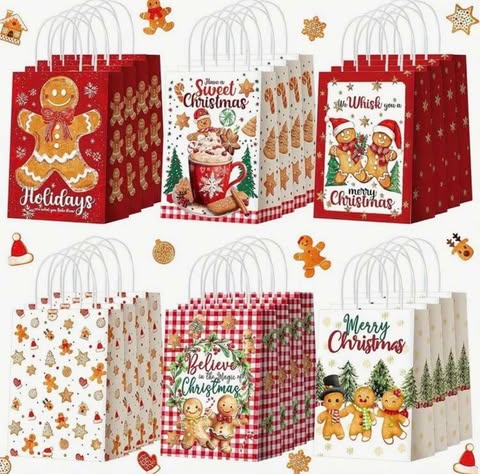 Mixed Designs Christmas Gift Bags