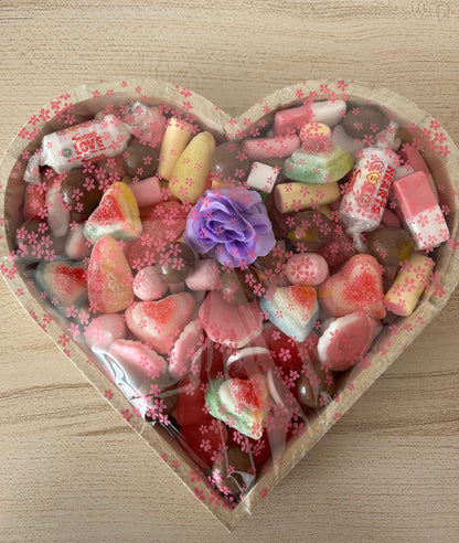 Wooden Fillable Heart with Sweets & Chocolates