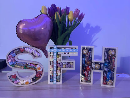Sweet Filled Wooden Letters