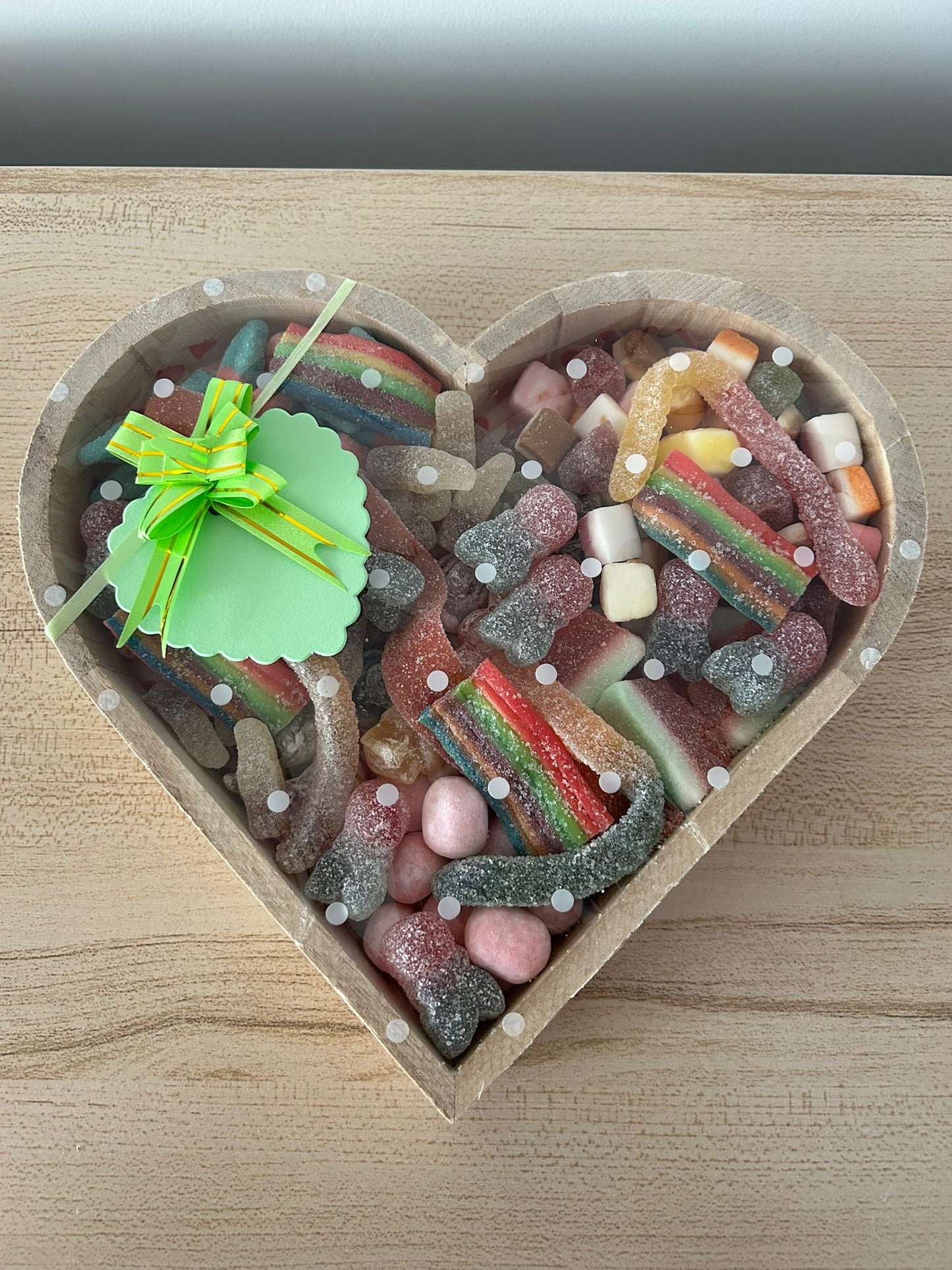 Wooden Fillable Heart with Sweets